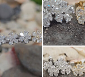 Floral Shaped 14k YG Lab Grown Diamond Earrings - 1 CT